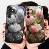 Розовый Кристальный Цветок Для Samsung A 20 30 22 23 24 25 26 31 32 33 34 35 42 50 51 52 53 54 55 56 70 71 72 73 5G стеклянный чехол для телефона