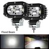 1/2pcs Universal Motorcycle LED Fog Lights Yellow White Spotlight 10W Floodlights 6000lm Auxiliary Fog Lamp