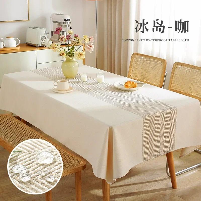 Thickened Cotton Linen Table Mat Household Rectangular Coffee Table Towel Waterproof Oil Proof Wholesale Tablecloth