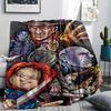 1Pc Horror Movie Print Flannel Blanket, High quality Comfortable for All Seasons, Home Decor, Warmth and Comfort, Perfect for Christmas Gifts