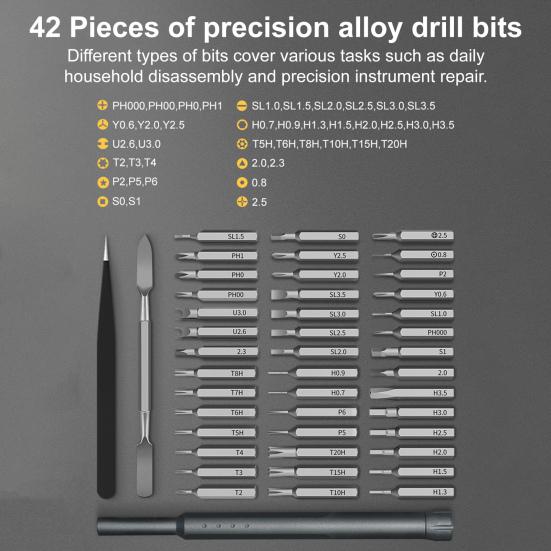 Screwdriver Set Electric Mechanism Smooth Rotation Screwdriver 44-in-1 Quick Magnetic Replacement Electronics Repair Tool