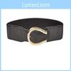Fashion Gold Buckle Decoration Casual Wide Waist Belt For Fashionable Women