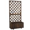 Garden Planter with Trellis, 45L Raised Bed for Climbing Plants, Vines, Flowers, Outdoor Planter Box for Patio, 72.5 x 31.5 x 149.5 cm