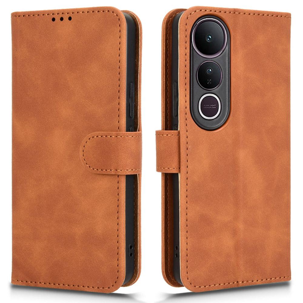 Кожаный чехол для vivo V50 Lite 5G, приятный на ощупь, противоударный, кошелек, откидная крышка для телефона