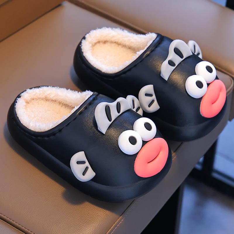 Зимние детские хлопковые тапочки Нескользящие теплые тапочки Домашние детские тапочки Мультяшная рыба-клоун Хлопковая обувь