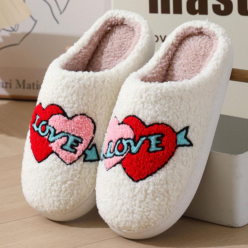 Warm Winter Fluffy Slippers Women Soft Sole Plush Couple House Slippers 2024 Indoor Closed Toe Non-Slip Home Cotton Shoes Woman
