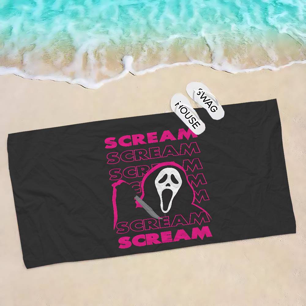 S-SCREAMS Horror Movie Microfiber Printed Beach Towel Mountain Climbing Yoga Beach Swimming Running Absorbent Soft Towel