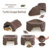 Высокотемпературная керамическая платформа для загара в виде черепахи - дизайн с желтыми краями для увлажнения ванны, отдыха, лазания, ландшафтного дизайна и декора.