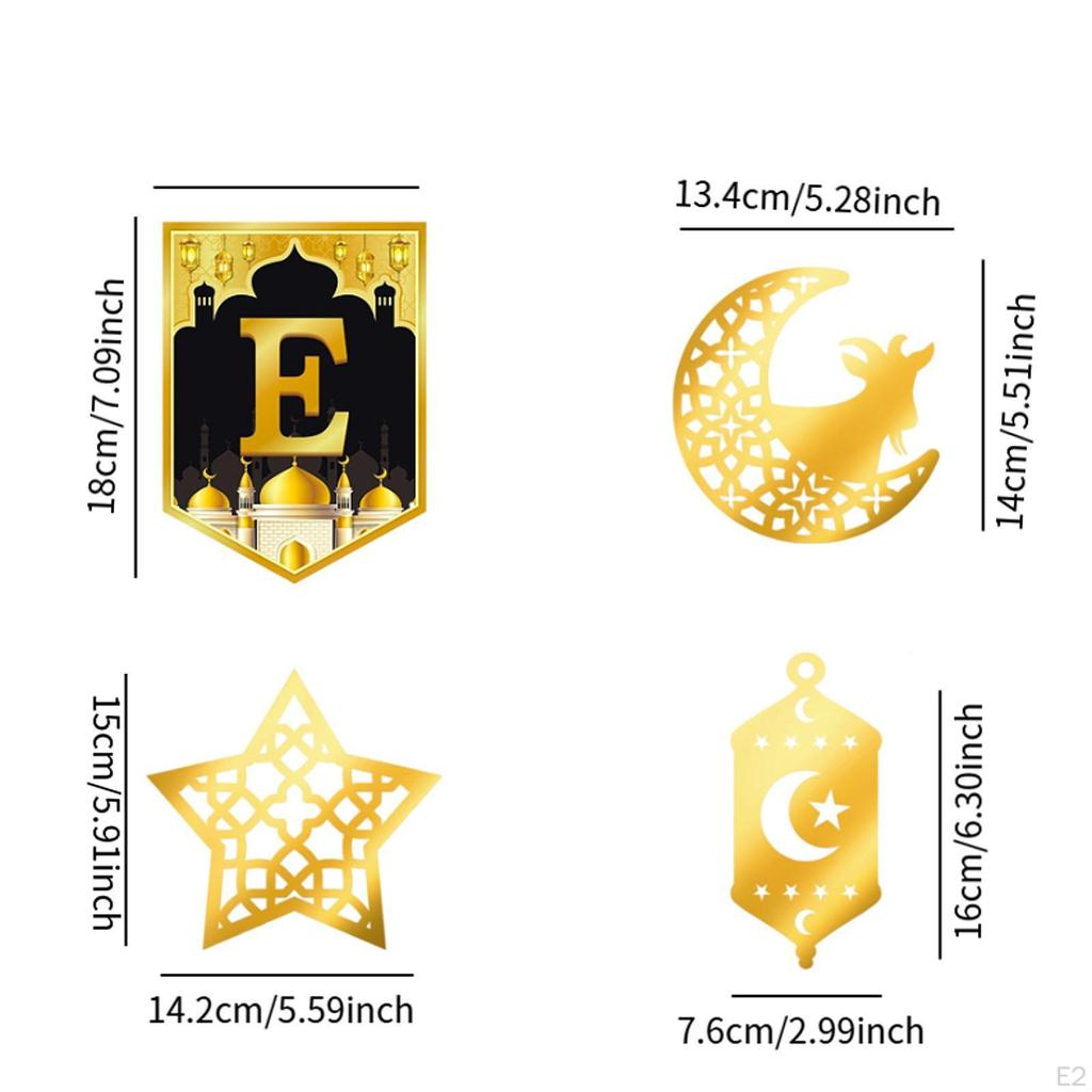 Гирлянда с баннерами на Ид Мубарак, черные и золотые украшения, украшения на Рамадан, подвесные завитки для помещений