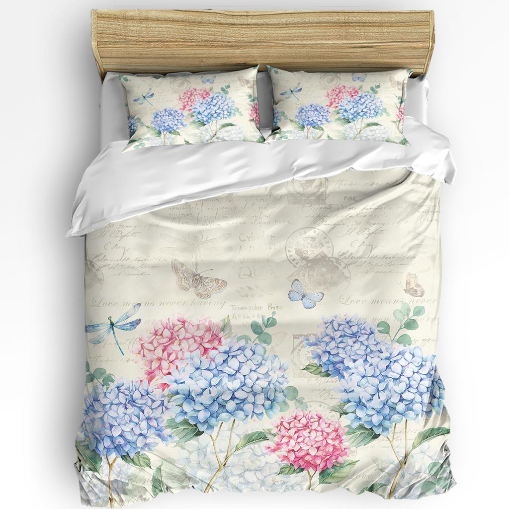 Spring Flowers Plants Wildflowers 3pcs Bedding Set For Double Bed Home Textile Duvet Cover Quilt Cover Pillowcase