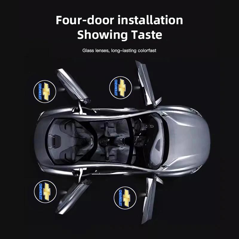 Car Door LED HD Welcome Courtesy Shadow Projector Lamp Car Logo Light For Chevrolet Silverado Impala Malibu Cruze Camaro Blazer