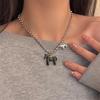 White Horse Pendant Necklace Silver Plated Beads Neck Chain Funny Choker Necklace  for Women