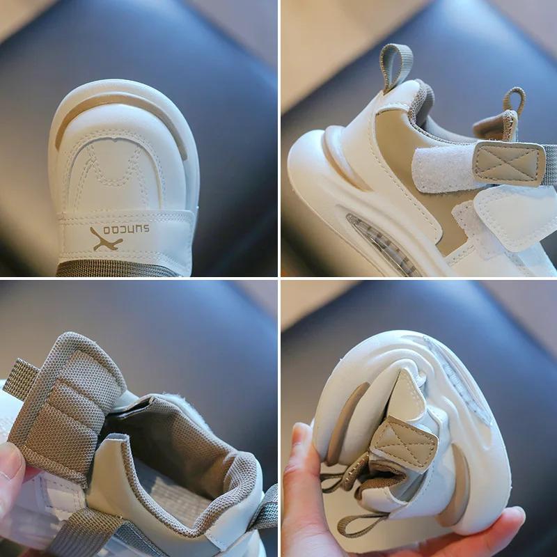 Zapatillas Kid Shoe Leather Kid Sneakers 2025 Autumn Girl Casual Shoes Boy Anti Slip Running Shoes Lightweight Skate Shoes Tenis