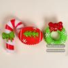 Puppy Teething Relief Supplies Christmas Dog Squeaky Chew Toys, Teeth Cleaning Interactive Pet Holiday Themed Anxiety Toys Balls with Candy