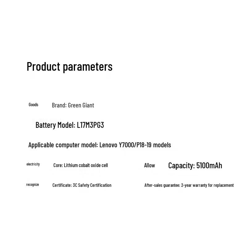 llano Replacement Battery for Lenovo Legion Y7000/Y7000P