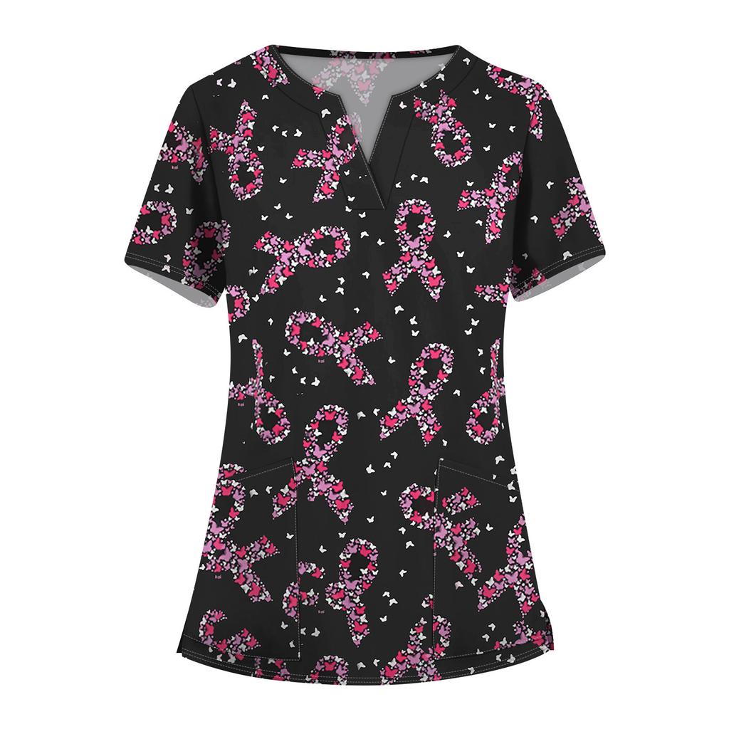 Женские модные комбинезоны с коротким рукавом и V-образным вырезом, с карманами, с принтом, топы, одежда