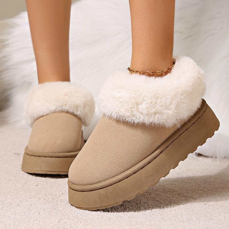 Fashion Winter Thicken Plush Warm Snow Boots for Women Plus Size 36-43 Non Slip Cotton Padded Shoes Woman faux fur platform Ankle Boots