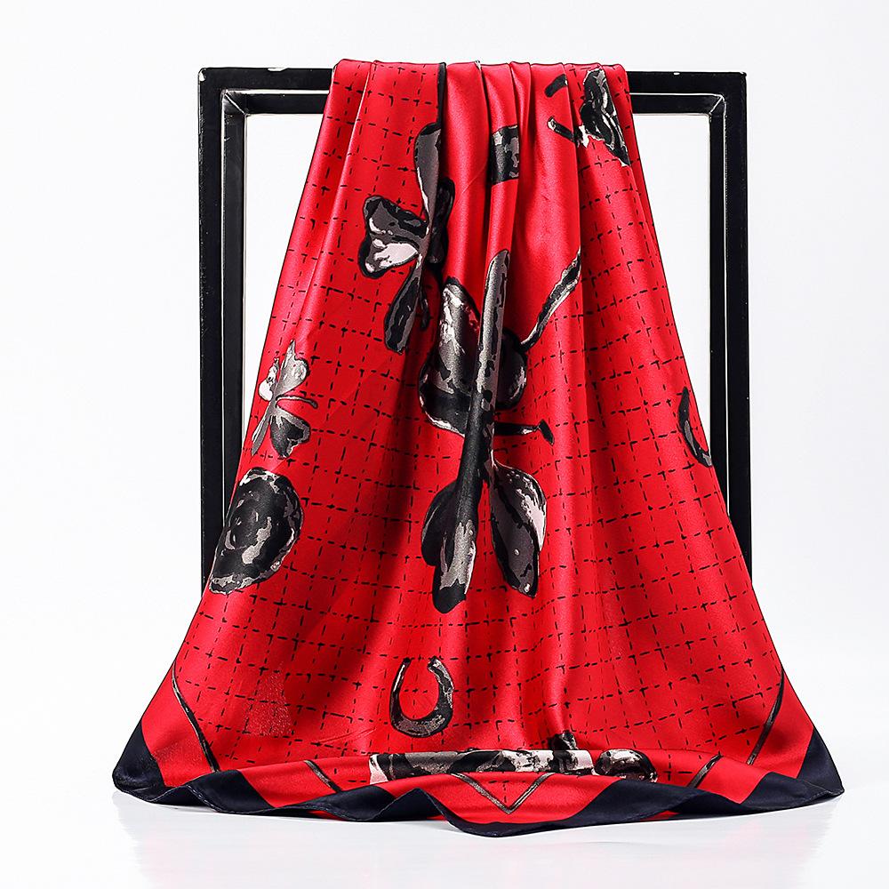 High-quality Luxurious Silk Scarves Headband Scarfs Neck Scarf For Women Chain Silk Scarf Women's Decorative Shawl