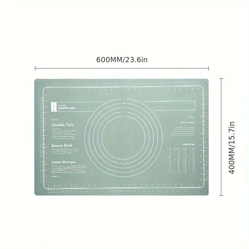 Очень большой нескользящий силиконовый коврик для замешивания теста и набор скалок для легкой выпечки