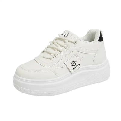 В лесу ПУ кожа Женская обувь Белые кроссовки Платформа Высокий каблук Платформы Кроссовки Спорт Флэты Забавные Распродажа