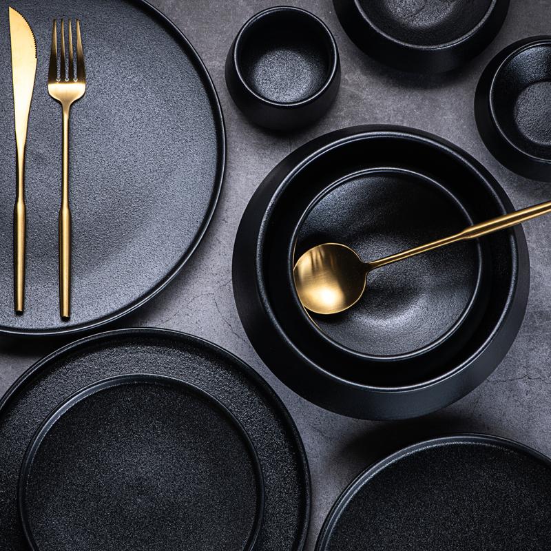 Миска с лапшой, суповая миска, салатница, миска на высоких ножках, тарелка в стиле вестерн, тарелка для стейка, овощная тарелка, креативная керамическая посуда, рис