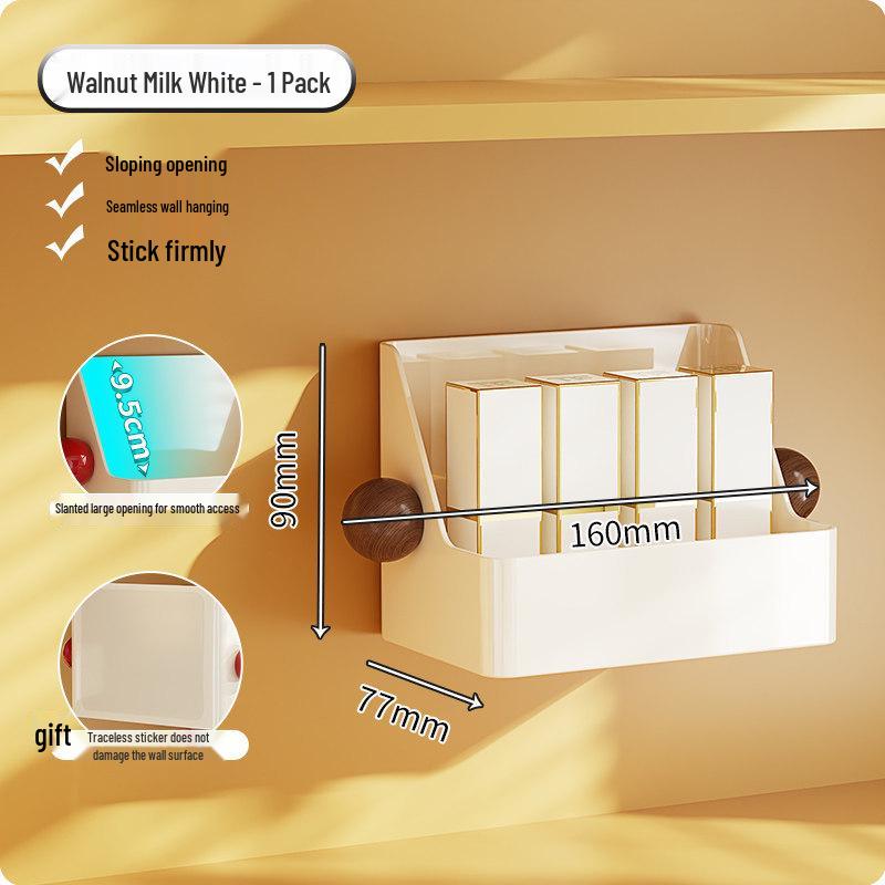 Настенный перфорированный ящик для хранения в ванной комнате с откидным зеркалом и пыленепроницаемым держателем для ватных палочек.