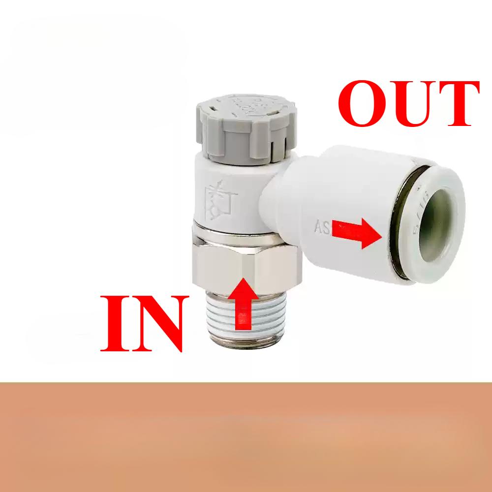 M3 M5 M6 1/8" 1/4" 3/8" 1/2" BSP Male 4-16mm AS1201F AS1211F Flow Speed Control Valve Self-Locking Pnuemaitc Air Hose Fittings