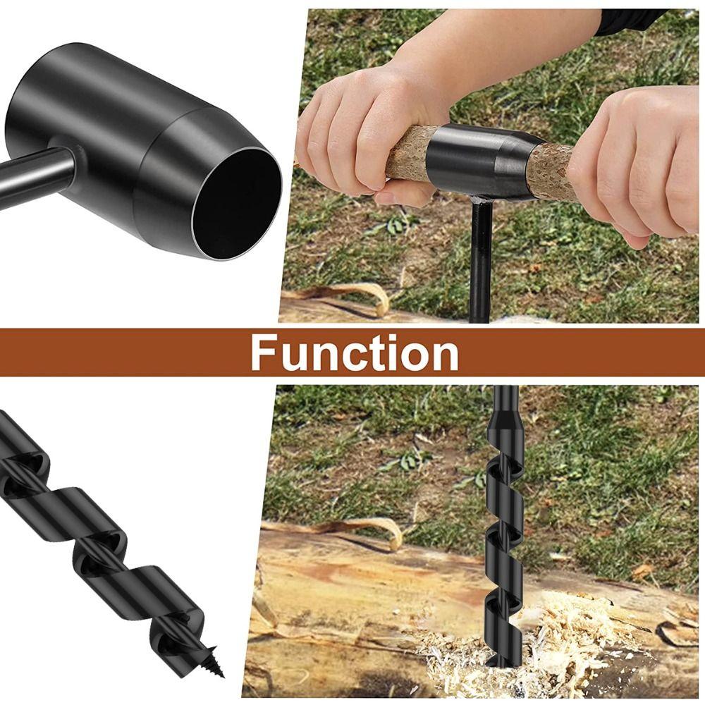 Durable Carbon Steel Wood Punch Tool Hand Drill Auger Drill Drill Bit Survival Tools
