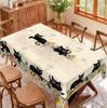 1 штука Весенняя круглая и прямоугольная скатерть, Доступна в различных размерах, Декоративная скатерть с элегантным принтом в виде кошек, Двор Та