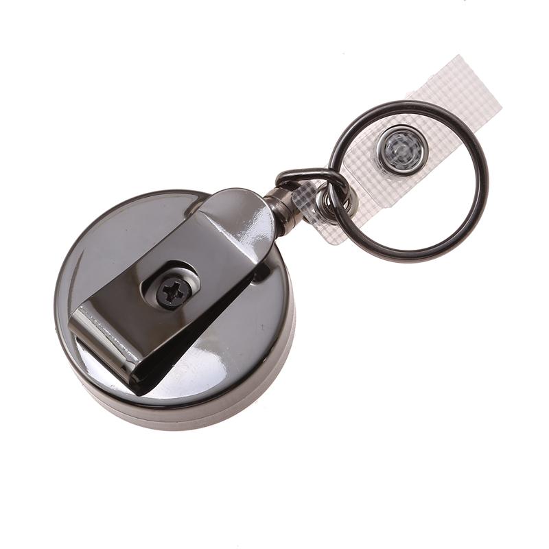 Сверхмощный выдвижной держатель для бейджа, катушка, металлический держатель для бейджа с зажимом для ремня, брелок для ключей для именной карточки