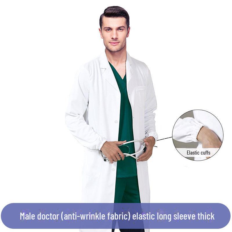 Белый лабораторный халат унисекс для студентов, врачей, медсестер, работников салонов красоты - с длинным или коротким рукавом на выбор