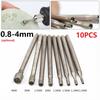 Drill Bit Bit Rotary Diamond Sleeve Shape 1-4mm 10Pcs