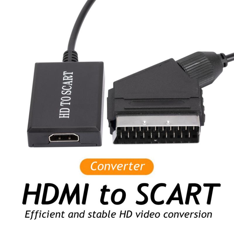 Hd 1080p HDMI-совместимый вход для Scart видеовыхода адаптер аудиоконвертера, совместимый с Crt