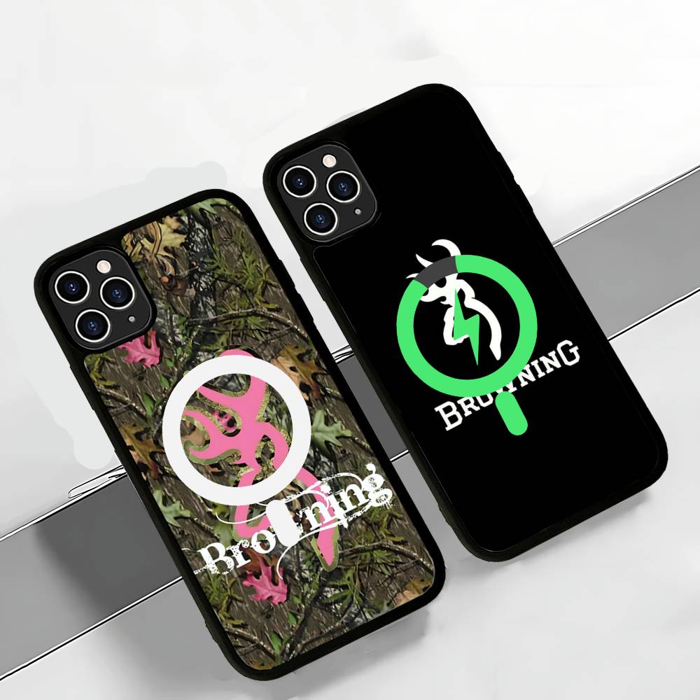 B-Browning Logo Phone Case For IPhone 13 14 15 11 12 16 17 Pro Max Plus Magsafe Magnetic Shell