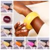 Bohemian Jelly Color Wide Bracelet Shiny Retro  Hand Ring Exaggerated Acrylic Open Bangle  Girls