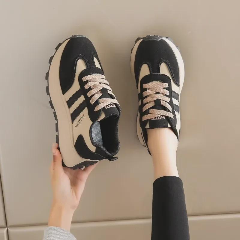 Женские кроссовки в гонконгском стиле Dad Shoes с толстой подошвой - модные кроссовки осень/зима 2024 года