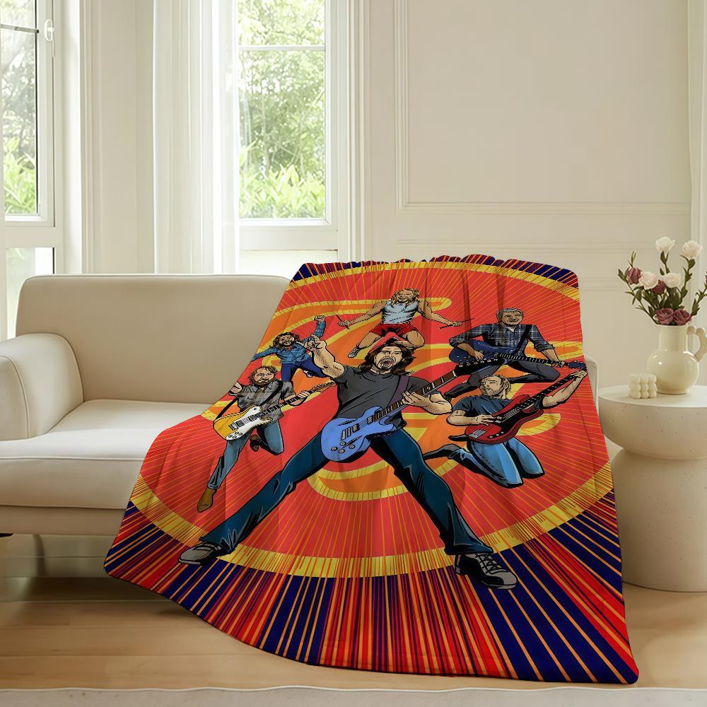Rock band F-Foo F-Fighters Blanket For Sofa Office Bed Plane Travel Sleep Read Relax Camping Soft And Warm