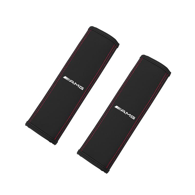 2PCS Car Seat Belt Cover Auto Shoulder Pad Interior Accessories For Mercedes Benz AMG W203 W205 W206 W211 W220 W212 W201 Brabus