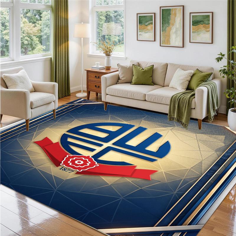Bolton Wanderers FC Design Crystal Velvet Rug Soft Decorative Mat for Bedroom Entrance