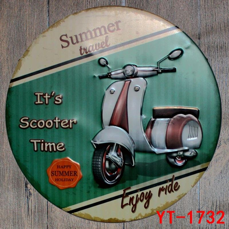 Football Beer Coffee Pizza Round Tin Painting Retro Nostalgia Popular Hair Salon Hotel Restaurant Decoration