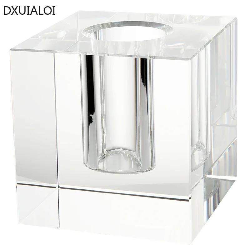 Ваза из прозрачного стекла Современная простота Цветочный горшок Гидропонный контейнер для растений Аксессуары для украшения дома Цветочные вазы