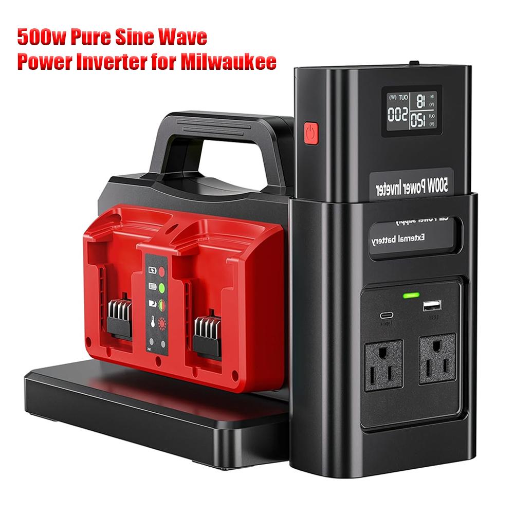 НОВЫЙ Инвертор питания AC111V/ 111V для аккумулятора Milwaukee 18V с USB Type-C и портом прикуривателя DC, выходная мощность, портативная электростанция для улицы