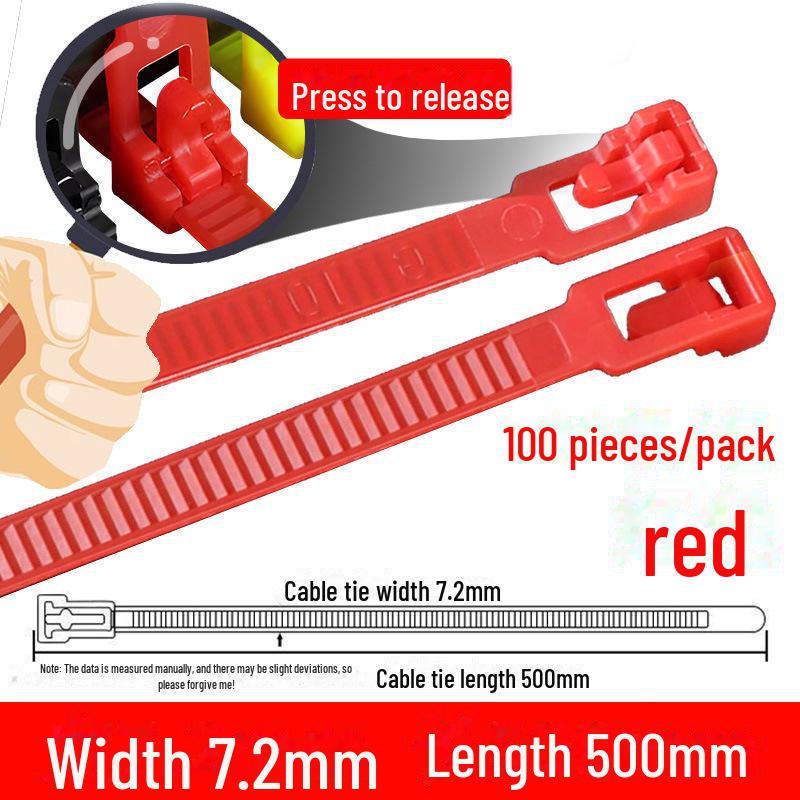 Многоразовая нейлоновая кабельная стяжка с квадратной головкой, черно-белая