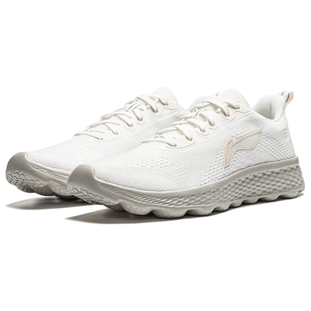 Li Ning Cloud Motion Амортизация Нескользящая Дышащая Светоотражающая Низкие Повседневные Беговые Кроссовки Мужские Экрю ARSU023-1