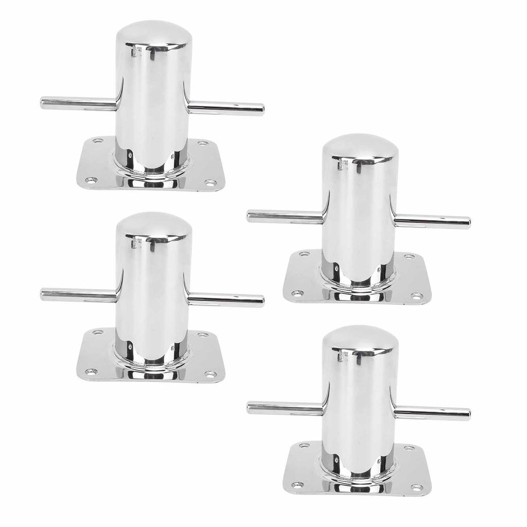 4PCS Cross Bit Bollard 316 Stainless Steel Boat Post Cross Deck Single Cross Bollard Mooring Cleat Bitt for Marine Yacht