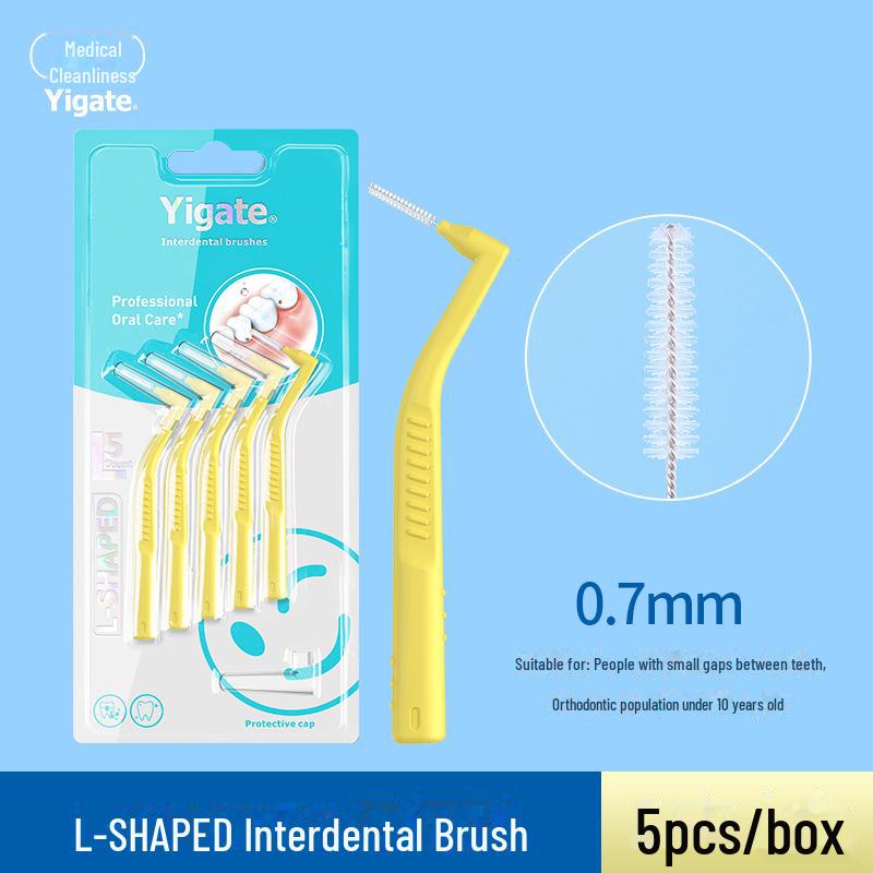 Набор для ортодонтического ухода: Межзубные ершики L-образной и 7-образной формы, зубная щетка, межзубный ершик с мягкой щетиной