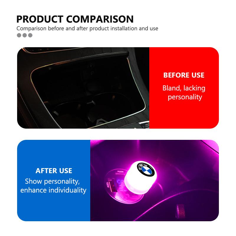 Автомобильные USB LED Атмосферные Лампы Освещение Портативные Окружающие Огни Для BMW M Sport M2 M3 M4 M5 M6 E46 E90 E60 F10 F20 E87 X3 X6