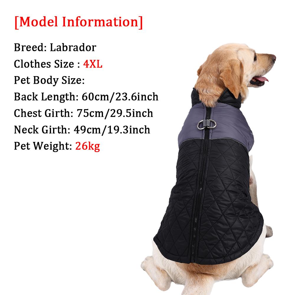 Reflective Pet Clothes Warm Winter Waterproof Puppy Vest Jacket Coat With D-Ring For Small Large Dogs Golden Retriever Costumes