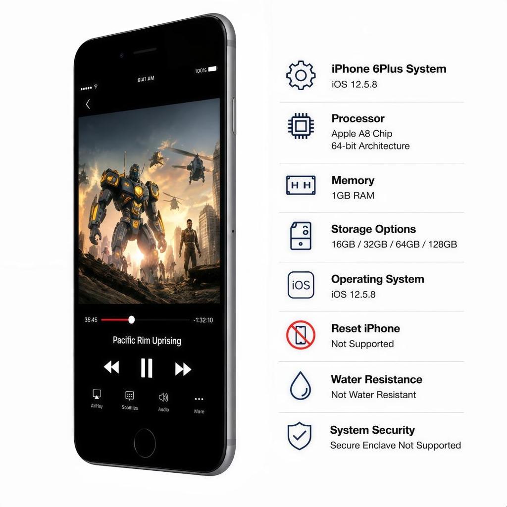 Восстановленный Apple iPhone 6 Plus 128GB Черный/Золотой/Серебристый 5.5" Смартфон с большим экраном Разблокированный Глобальная версия