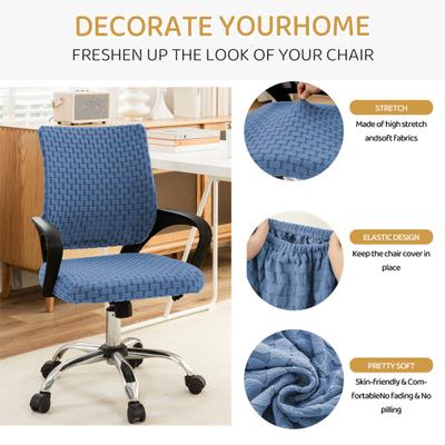 Чехол на компьютерное кресло, эластичный чехол для офисного кресла, универсальный чехол для рабочего кресла, чехол для вращающегося кресла для домашнего офиса